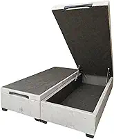 Cama Box Baú Queen Bipartido Suede Luxo - Imperium do Sono - Acabamento Reforçado, Amplo Espaço (198x158x44cm, Suede Cinza)