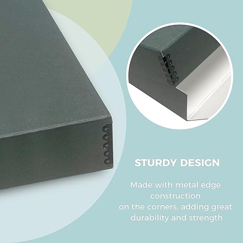 Miniatura 9 de Golden State Art, Caja de almacenamiento de archivo, caja de museo frontal sin ácidos con borde de metal para almacenar obras de arte, fotos,