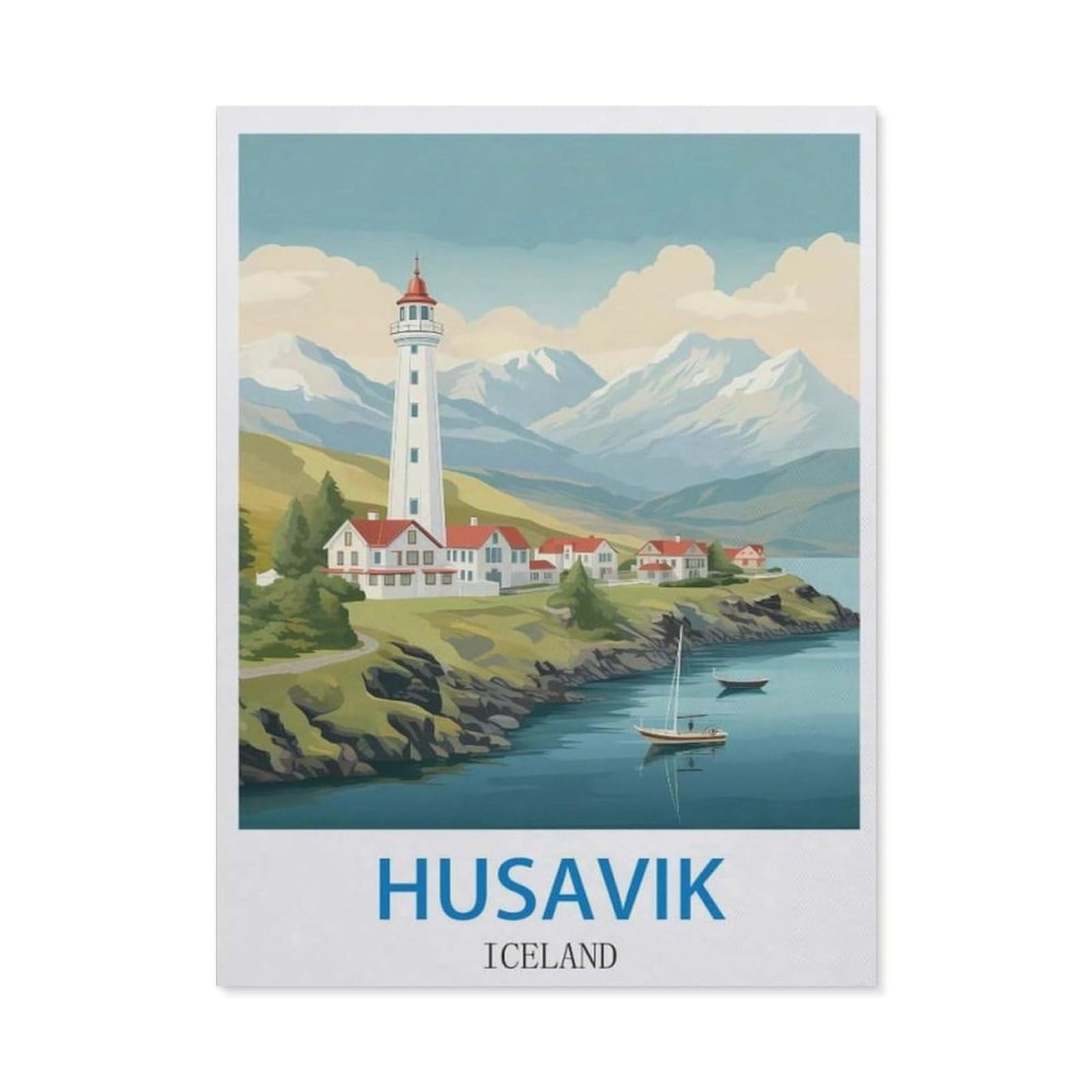 BEAYODKP DIY Diamond Painting，Husavik Iceland（50x60cm）