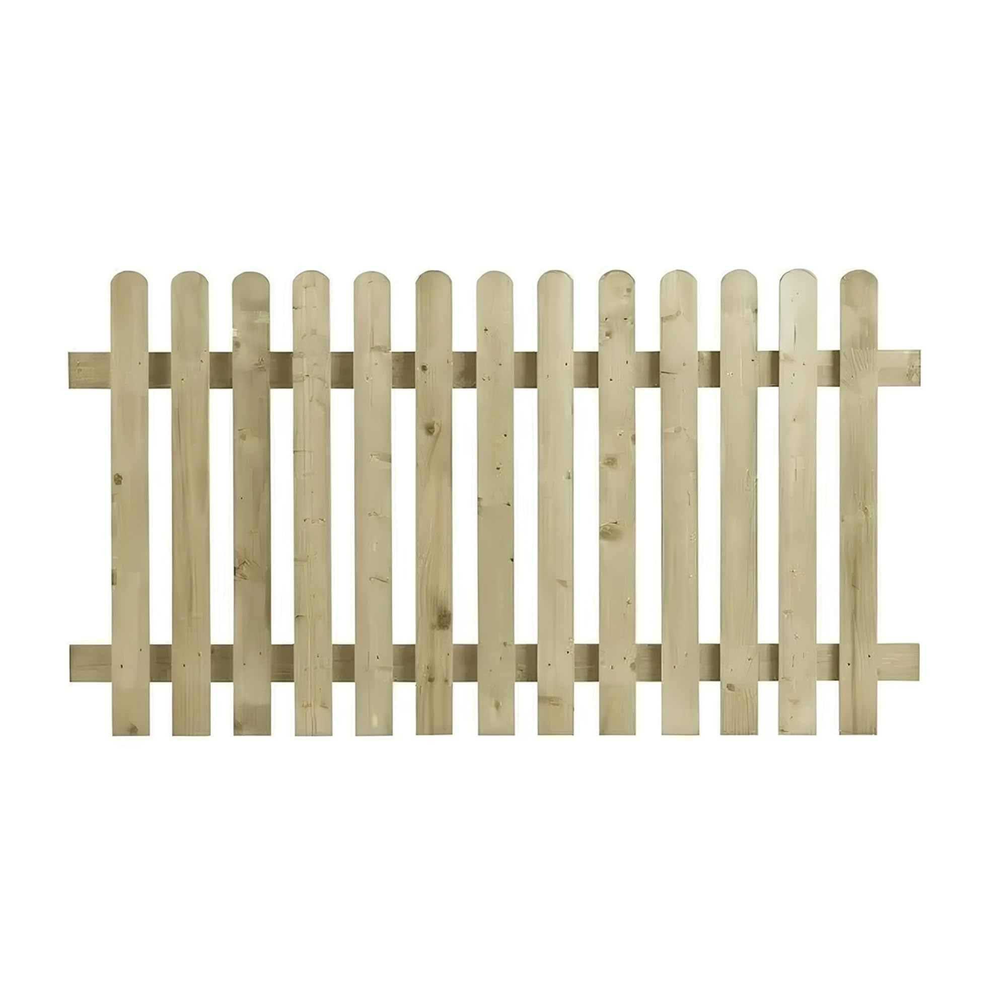 eDecks Round Top Picket Fence Panel for Garden - 1.8m x 0.9m - Pressure Treated Timber - Decorative Wooden Picket Fence Panel for Boundaries, Paths, Front Gardens & Outdoor Landscaping