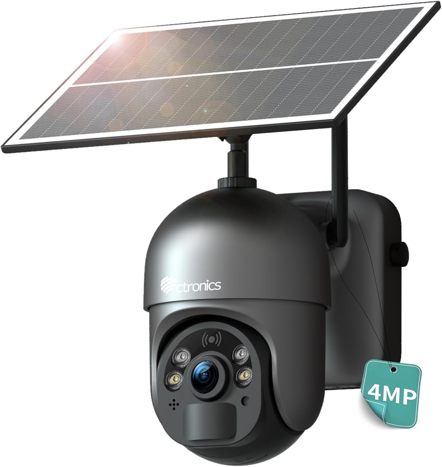 Amazon.co.jp: Ctronics 防犯カメラ 屋外 ソーラー 4MP 30mナイト