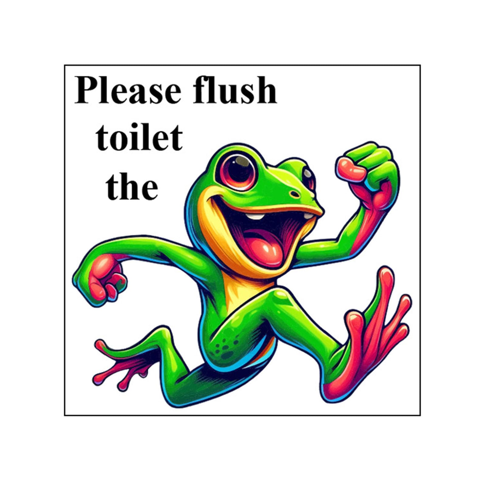 Toilet Seat Stickers Selfs Adhesive Frogs Toilet Lid Decals Decorative Toilets Stickers for Bathroom Restroom Decors Wall Art Sign Decors