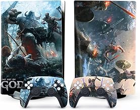 PS5 Skin - Disc Edition Game Console and Controller Accessories Cover Skins PS5 Controller Skin Gift PS5 Skins for Console Full Set Orange PS5 Skin God