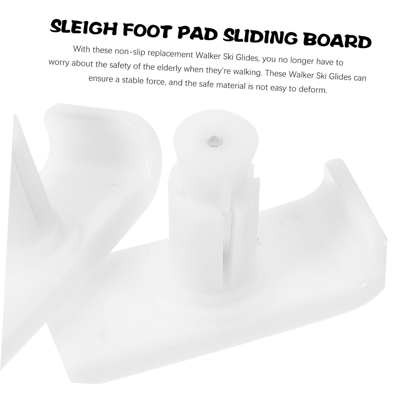 TOVINANNA 2pcs Walking Aid Glide Board Universal Walker Ski Glides Walker Ski Glide Cover Small Walker Sliders Folding Walker Ski Glide Walking Stick Tip Anti-Slip Walker Skis White See