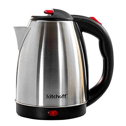 Kitchoff Automatic Stainless Steel Electric Kettle | Heavy Body Extra Large Kettle with Handle for Home & Office (KL-4,1.8 LITER)