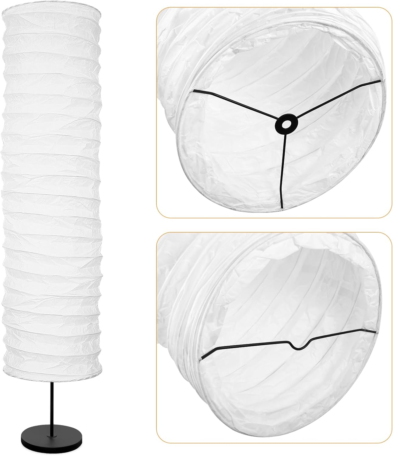 Uonlytech Paper Floor Lamp Shades Nordic Style Table Light Cover Barrel Chandelier Protector for Home Hotel Bedside Desk Wall Floor Lamp