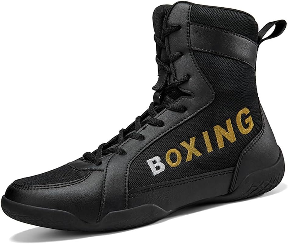 Men's High Top Professional Wrestling Shoes Breathable Lightweight Male Fighting Training Boots Fitness Sports Sneakers