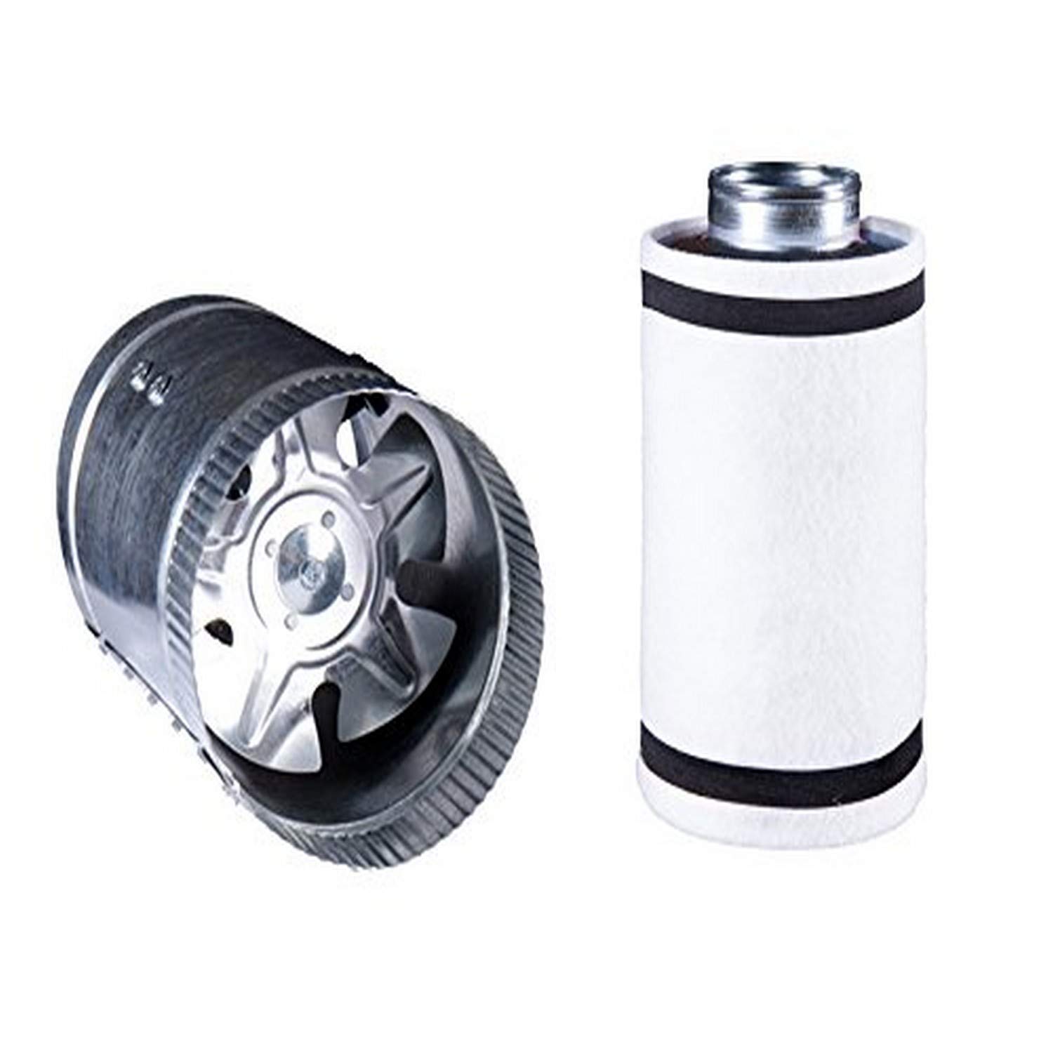 Hydro Crunch 6 inch 240 CFM Booster Fan & 6" x 12" Carbon Filter Hydroponic Ventilation Set