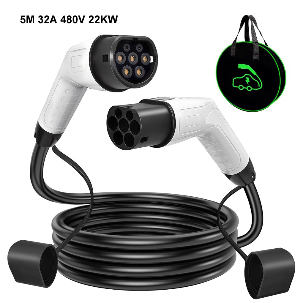 BEALIFE Cavo di Ricarica Facile da Usare per Veicoli, 5M 32A 22KW Bianco 3p