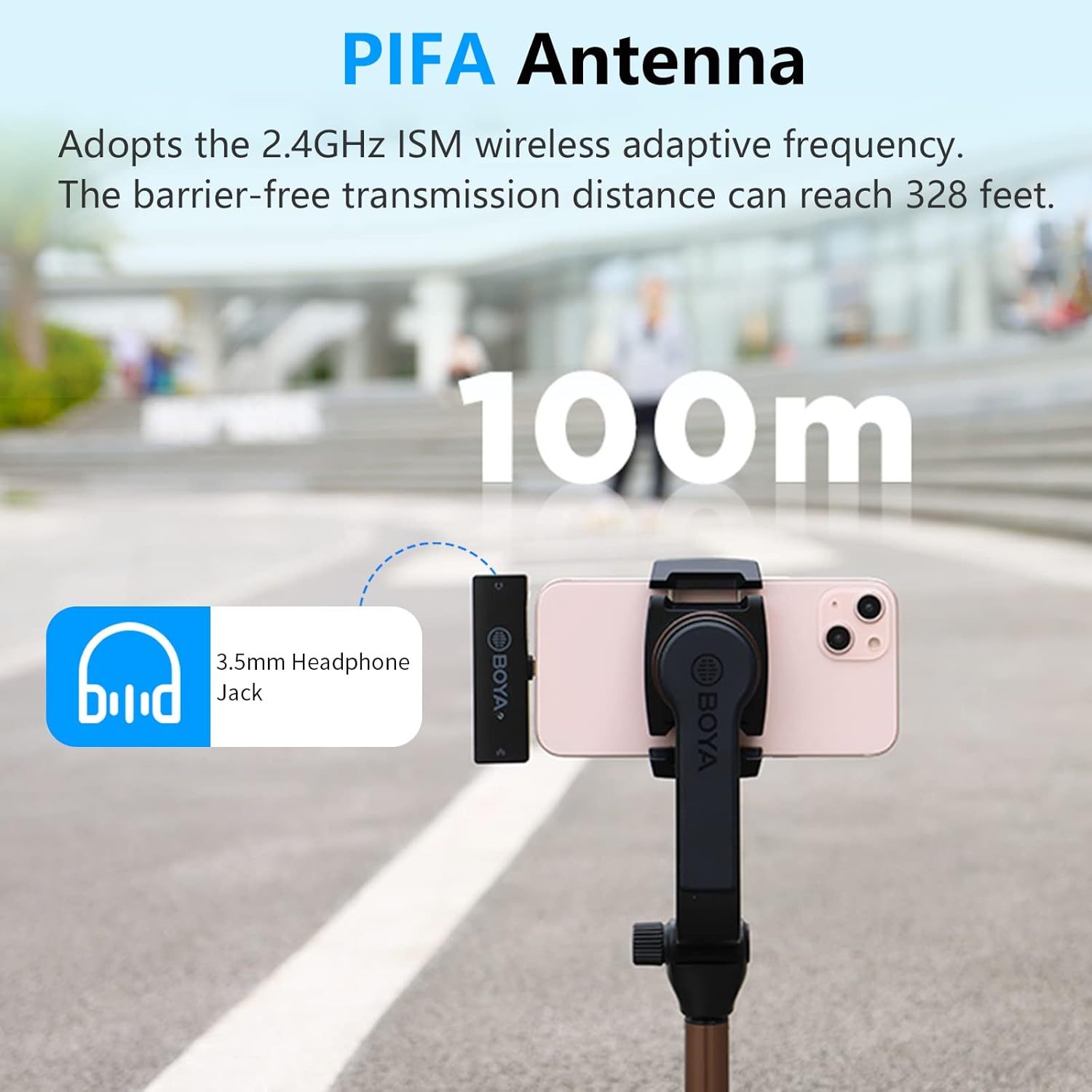 BOYA XM6-S3 Wireless Lavalier Microphone for iPhone/iPad - 2.4GHz With OLED Display & Built-in Mic for YouTube, TikTok Live Stream, Video Recording, Vlogging