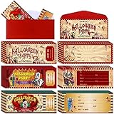 Harloon 72 Pcs Halloween Carnival Party Invitations with Envelopes Circus Creepy Party Invitations Clown Vintage Invitations with Ticket Cards for Horror Birthday Carnival Halloween Party Decor