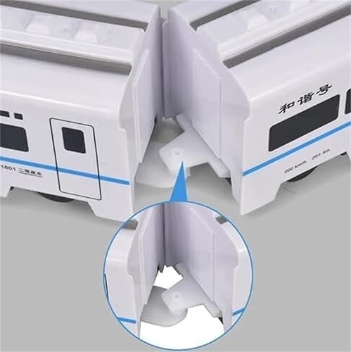 Miniatura 5 de Juguete de tren de cadena inteligente, juguete eléctrico universal de simulación ferroviaria de alta velocidad, juguete de tren de armonía