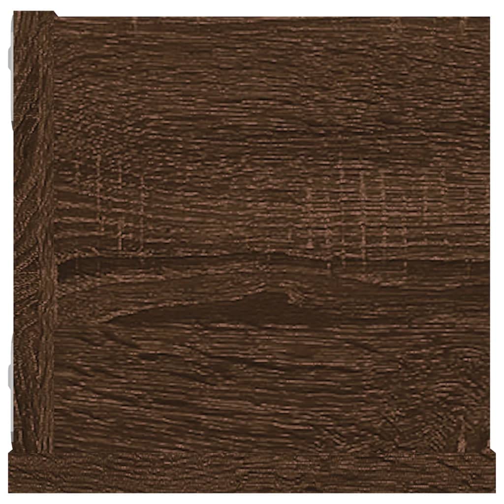 Scaffale da parete in rovere marrone, 100 x 18 x 18 cm, 4 scomparti per CD e DVD nizat, scaffale in legno multistrato per raccolta musicale, design moderno