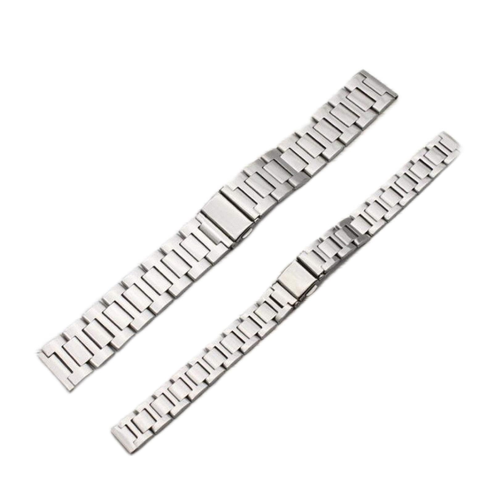 Bracelet de Montre en Acier Inoxydable, 12mm, 14mm, 16mm, 18mm, 20mm, fermoirs Papillon, Boucle argentée