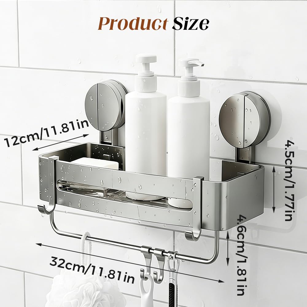 XieJY Bathroom Triangle Shelf 2026 Upgraded Bathroom Storage Rack Corner Shower Shelves No Drilling Suction Cup Shower Organizer — view 5