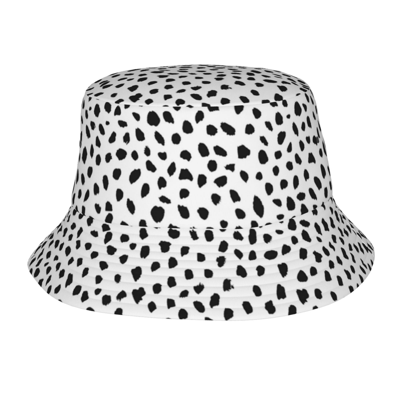 JAYWIS Black Dot Print Bucket Hat Adult,Unisex Bucket Hat Summer Travel Short Brim for Men Women Teens