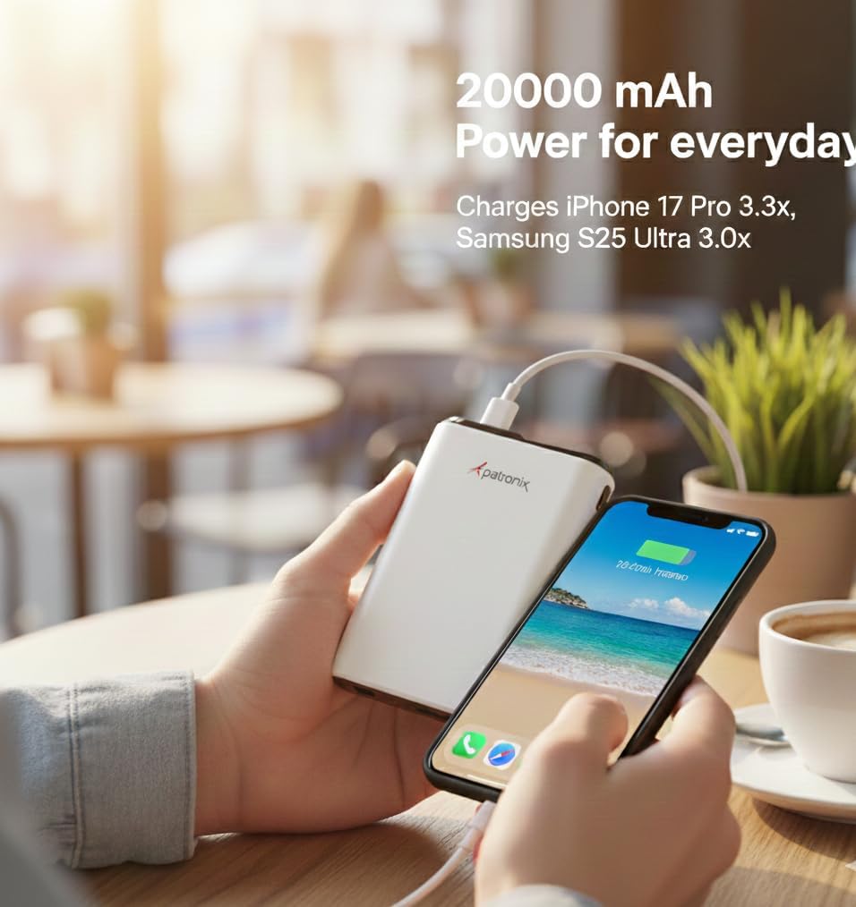 Alpatronix Portable Charger, 22.5W 20000mAh USB C in & Out Power Bank Fast Charging, PD 3.0+QC 4.0 LED Display Phone Battery Pack Compatible with iPhone 16 15 14 13 Pro Samsung S23 Google iPad etc