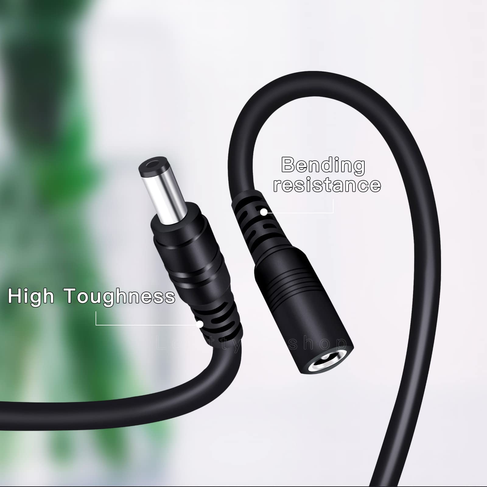 SHANFEILU Cavo splitter DC Y da 1 maschio a 2 femmine, 5,5 mm x 2,1 mm DC Power Extension Cavo adattatore per sorveglianza, fotocamera, router 30 cm