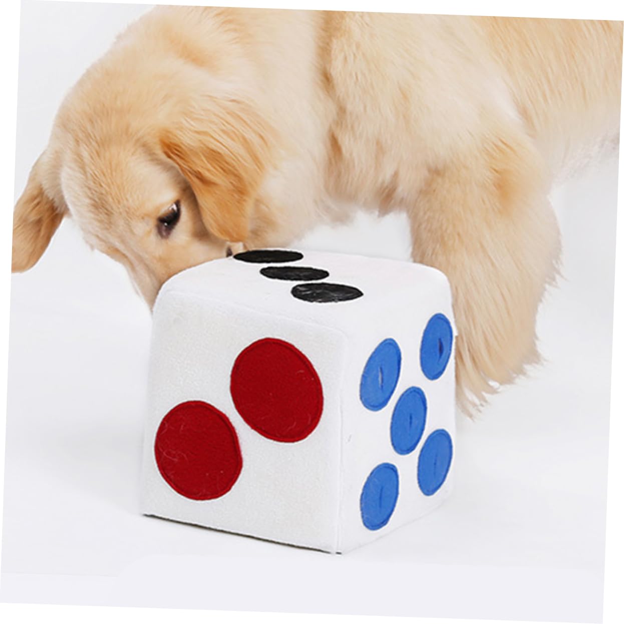 Hohopeti Hundetrainingsspielzeug Aus Aluminium-plüsch Würfeldesign Für Glückliche Hunde Leckerli-Spielzeug Für Haustiere Farbe Weiß