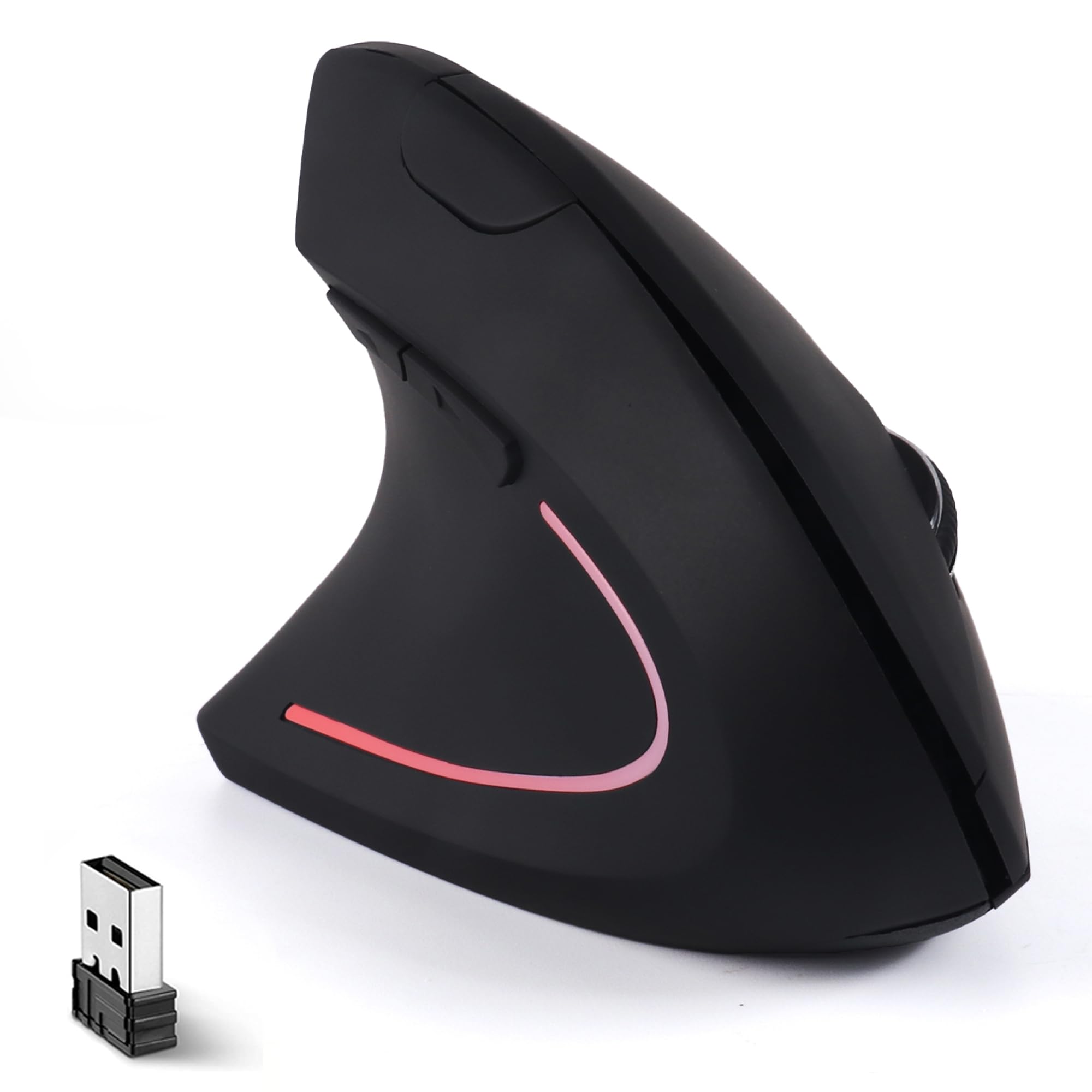 Left Handed Ergonomic Mouse, Vertical Wireless Mouse for Left Hand, 2.4G USB Carpal Tunnel Lefty Mouse, 3 Adjustable DPI, 6 Buttons, for Laptop, PC, Computer, Mac, Windows, Desktop -Black-image-27