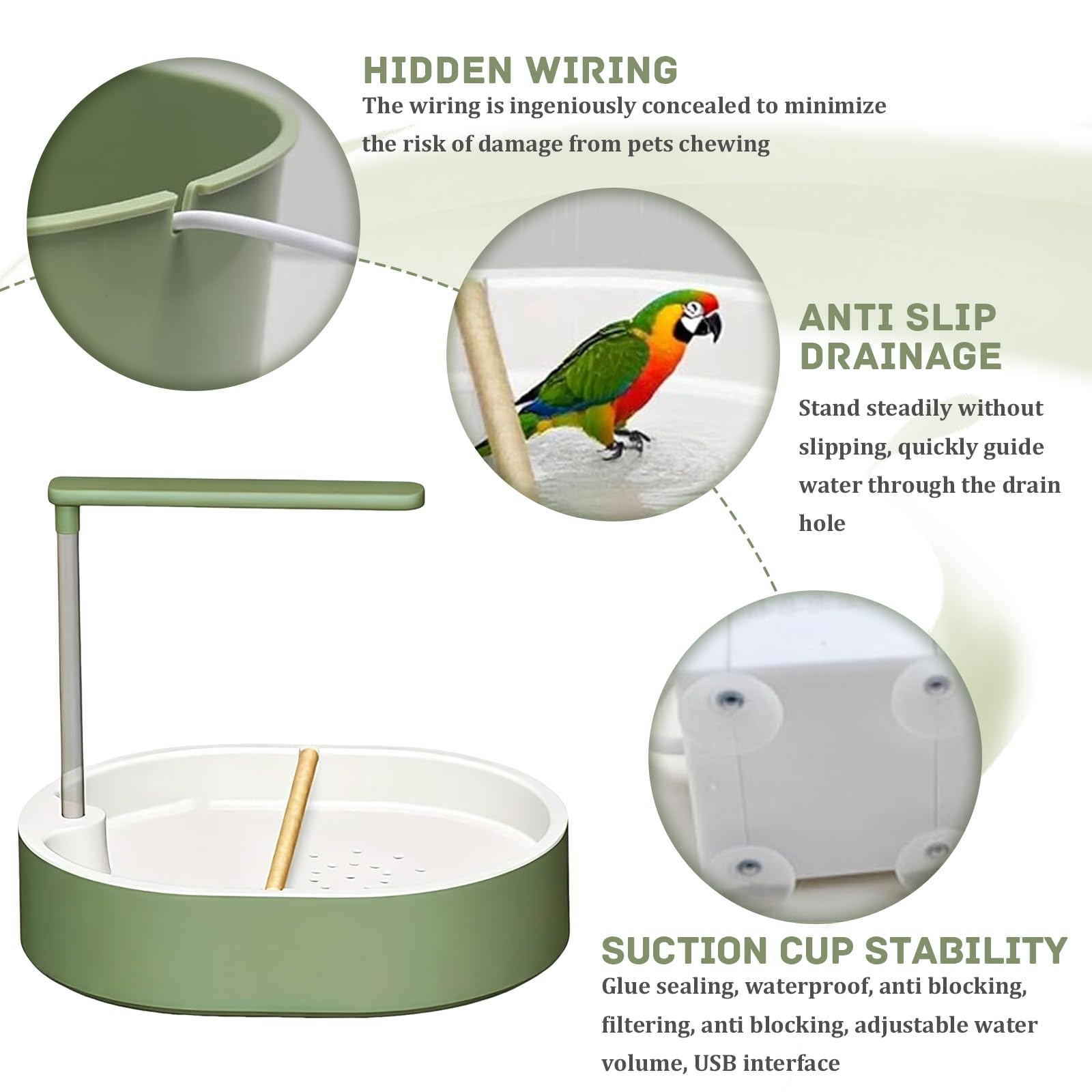 Byffoer Bird Badehaus Badewanne,Vogeldusche Wellenperitich Wellenperitich Dusche,Automatic-Haustier-Vogeltränke,Multifunktionaler Vogeldusche,Vogelbadewanne,für Periquitos