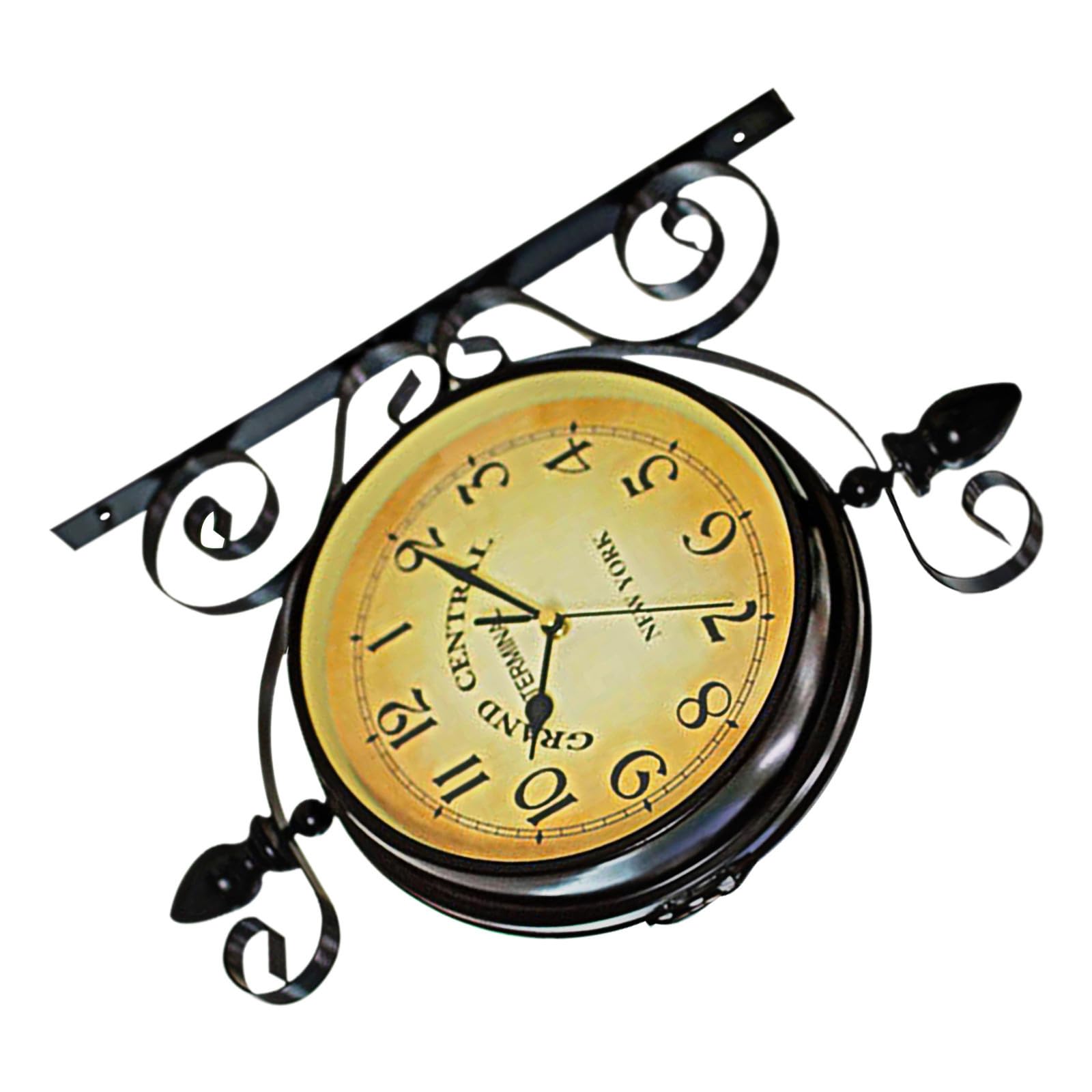Horloge murale vintage en métal pour porche et grand couloir