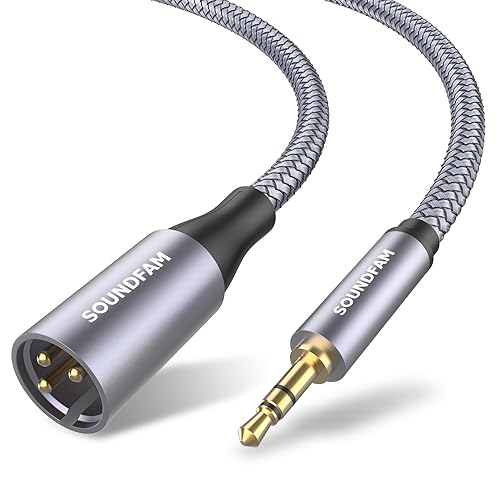 SOUNDFAM Cable XLR a 0.138 in, cable de micrófono de 6,6 pies6.6 ft, desequilibrado de 18 pulgadas a XLR macho para videocámaras, cámaras DSLR,