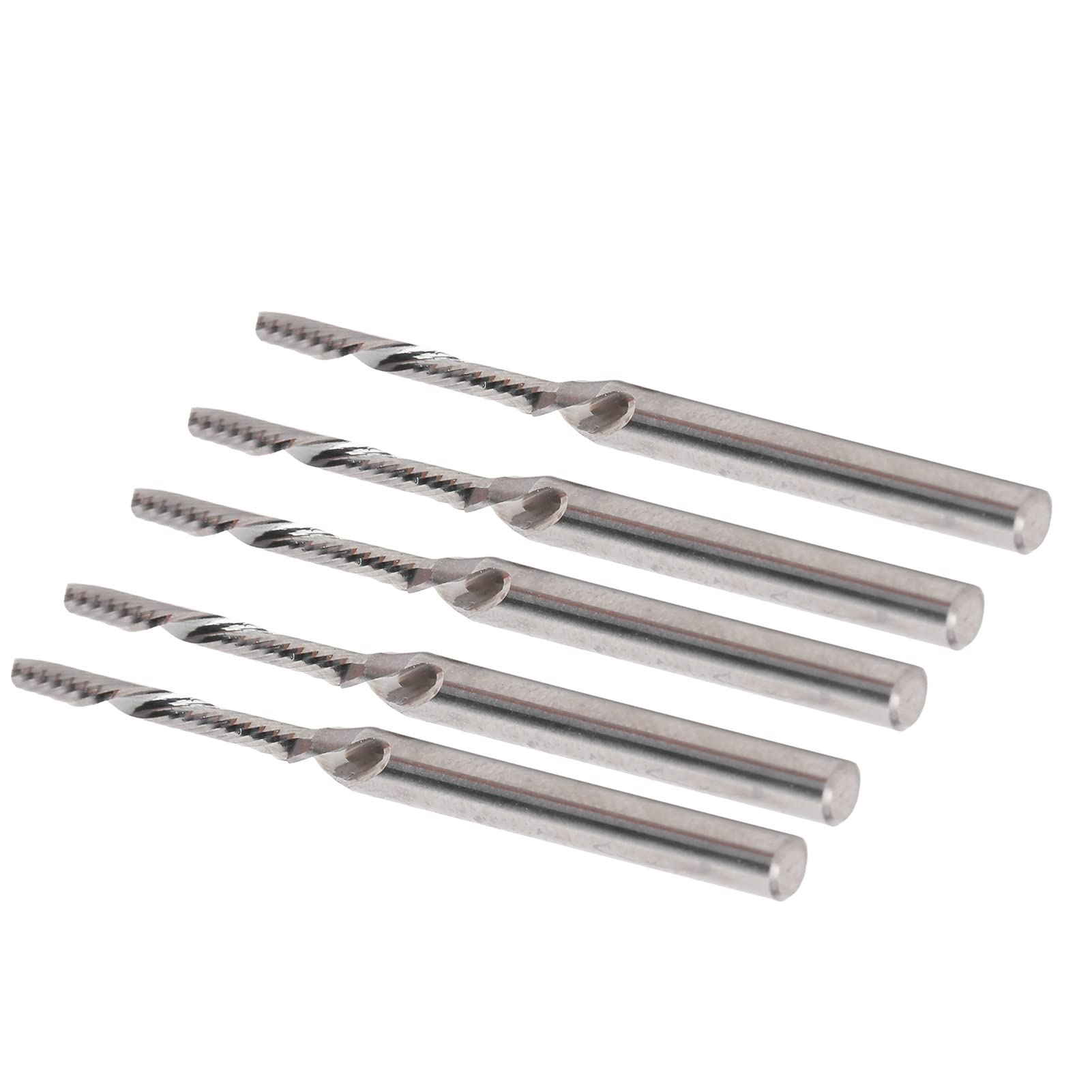 5 pezzi fresa a spirale professionale in acciaio al tungsteno a flauto singolo punte per router CNC 3.175x2x17mm fresa per incisione ad alta velocità per taglio di metalli