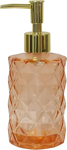 Miniatura 18 de Dispensador de jabón de baño marrón con bomba de plástico negro, dispensador de loción de vidrio de 12 onzas, dispensador de jabón de manos de