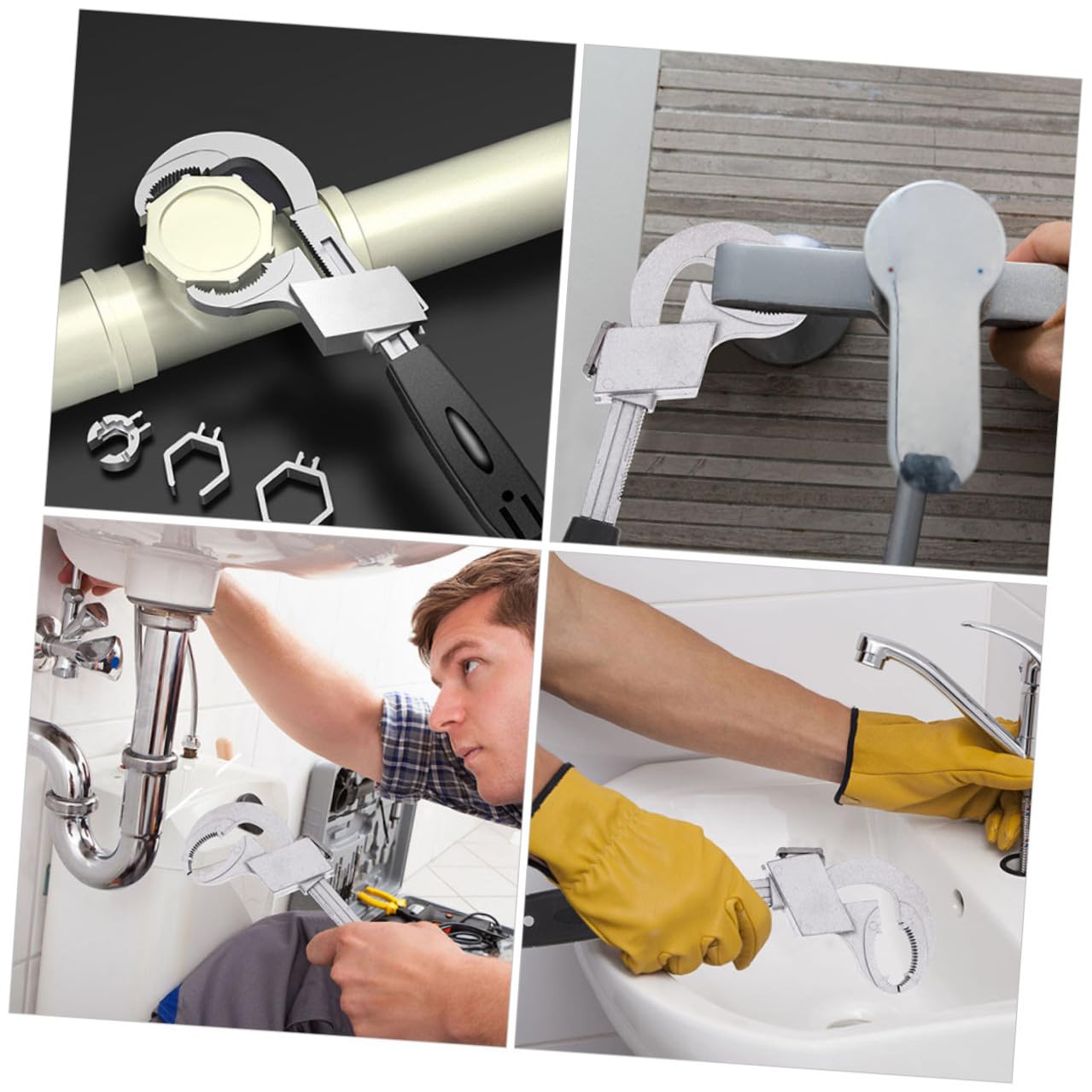 Llave de Plomería Ajustable para Baño y Cocina, Espacios Reducidos