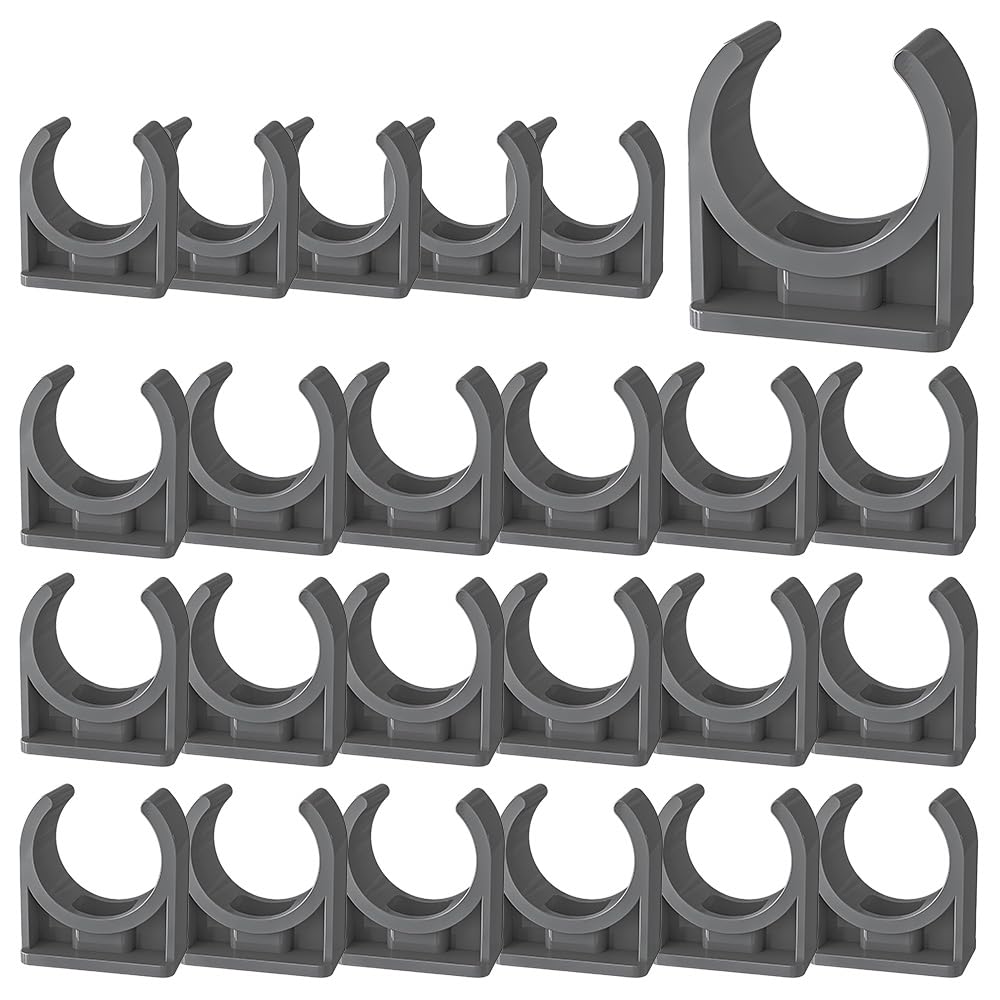 TONGIHS 24pcs Water Pipe Clamps, U-Pipe Strap Clamps, Universal Single Pipe Clip, for securing Stainless Steel Pipes, Plastic Pipes, Rubber Hoses — image 1