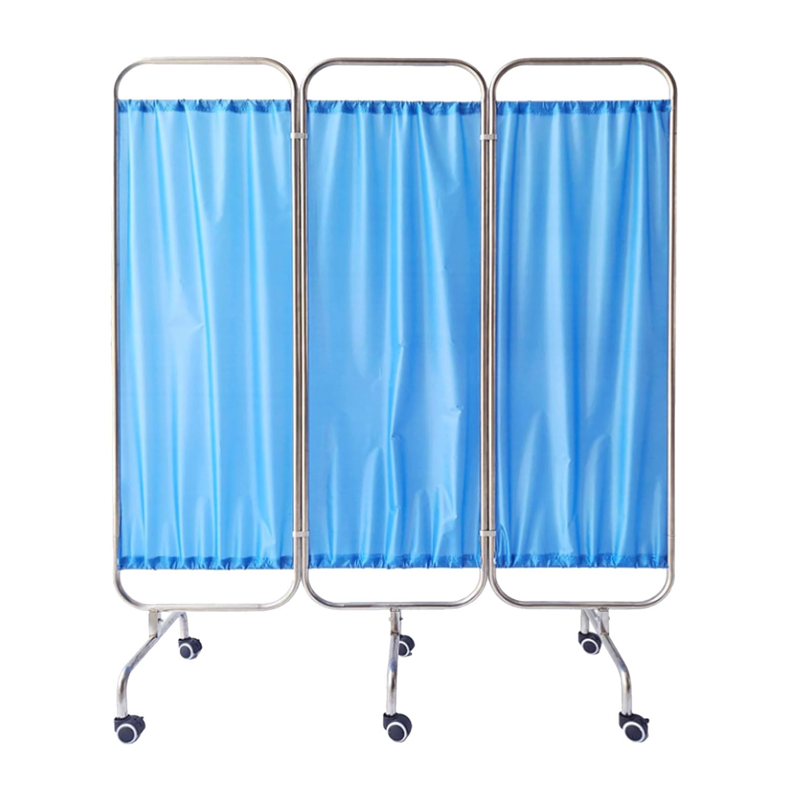 Ldieuwuet Bule Medical Privacy Screen Wheels Room Divider Privacy Curtain Foldable Portable Medical Screen Emergency Room Ward Hospital Partition Beauty Salon (3)