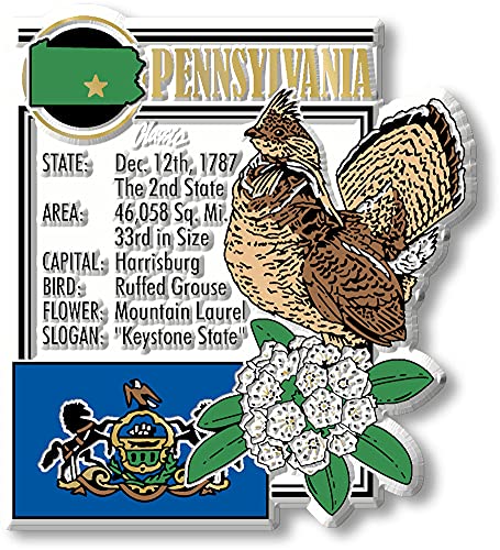 Set de 6 Imanes de Estado Pennsylvania en Goma miniatura 2