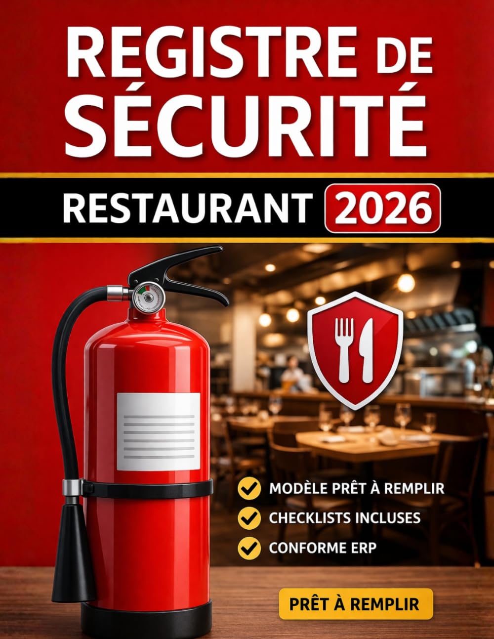 Registre de Sécurité Restaurant 2026 – Modèle Prêt à Remplir Conforme ERP Incendie: Checklists pratiques • Exemples remplis • Vérifications ... • Restaurants, brasseries et food trucks