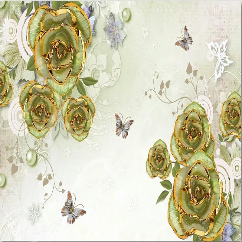 Papier peint chambre à coucher motif fleur 3D pour masquer un mur vide - 4