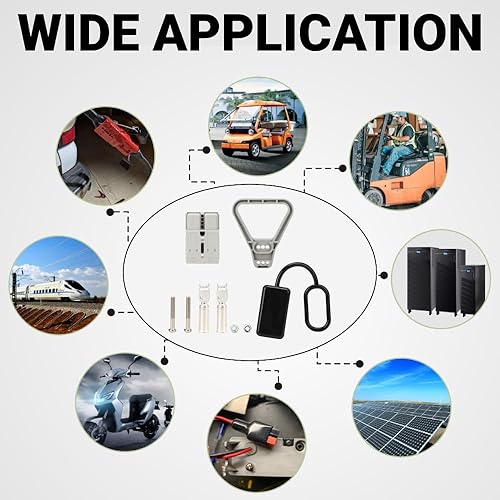 Miniatura 5 de Batería de 175 A CC 600 V Conector de alimentación Conector de enchufe de cable de puente Funda de batería Cubierta de sombrero de polvo Mango (1