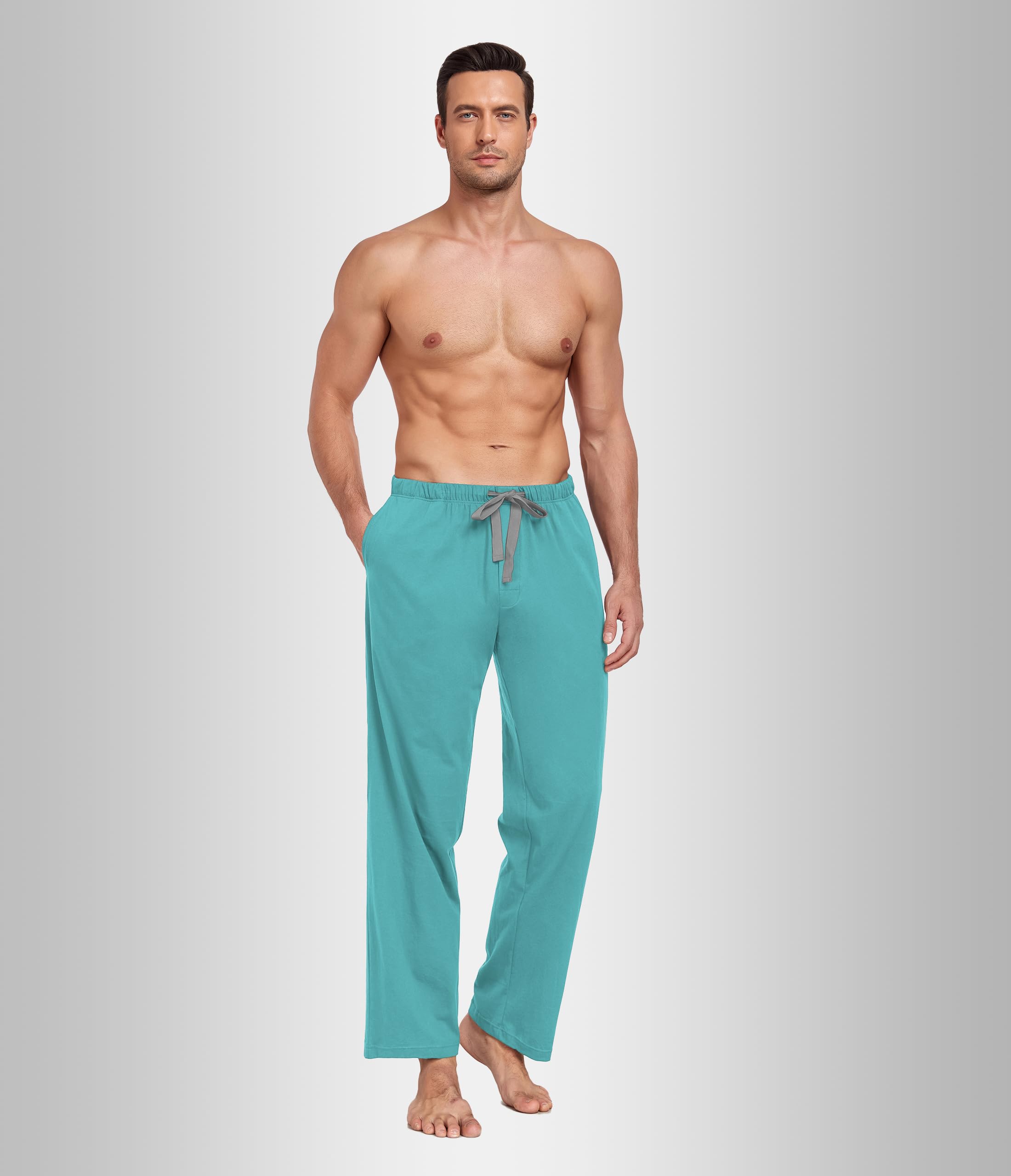 Herren Pyjama Hose Bambusviskose Sommer Leicht Loungehose Taschen