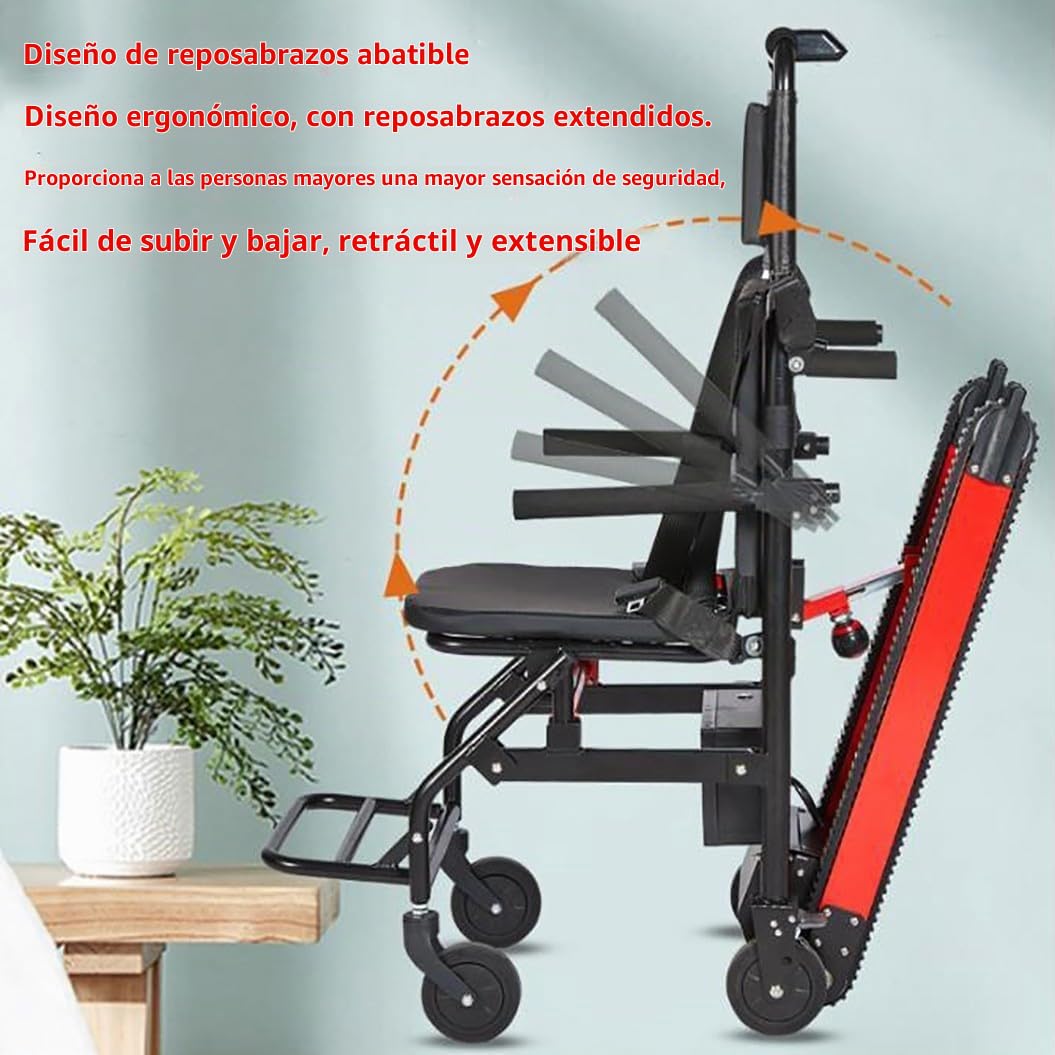 Silla De Ruedas Para Escalada En Escaleras De Oruja,Montaescaleras Eléctrico De Oruja,Silla Para Subir Y Bajar Escaleras,Elevador De Escaleras Para Mayores,Carga Segura 165 Kg/373 Libras A