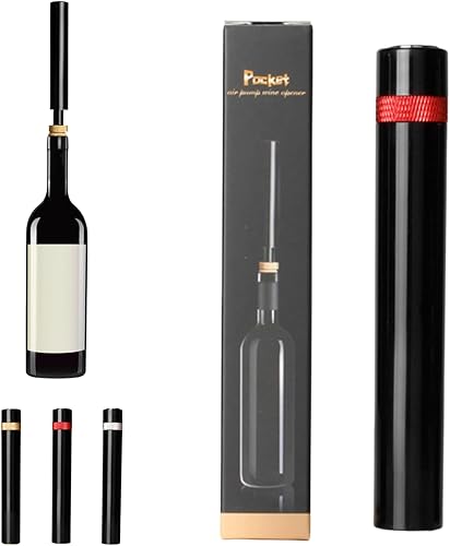 Wine Opener, MIni Wine Opener, Travel Portable Pocket Air Pressure Pump Wine Bottle Opener, Travel Porta for Home, Restaurant, Party (Red)