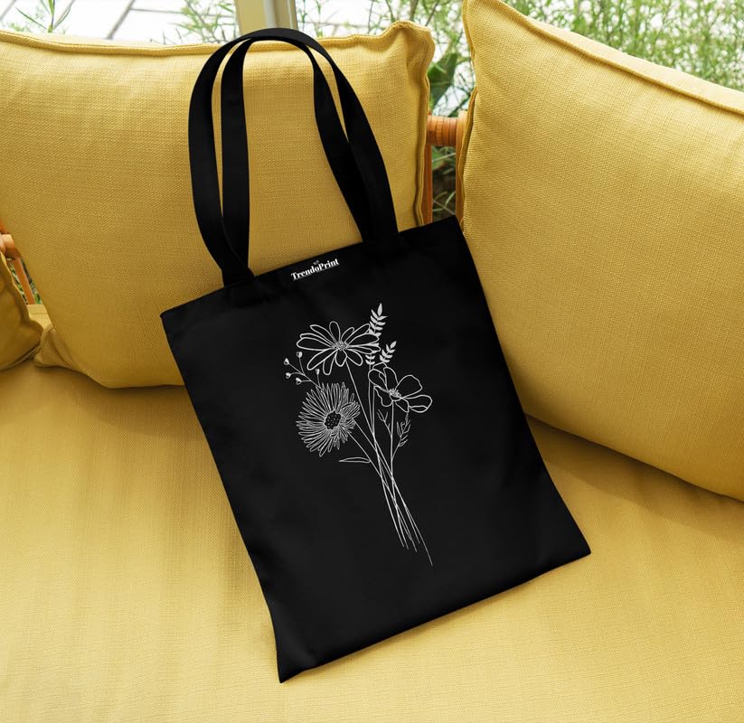 Image of TrendoPrint Reusable Shopping Bag Canvas Tote Bag for Grocery, College, Office & Shoulder Handbag Travel Bag for Men and Women (14x16 inches)
