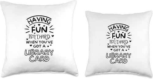 Miniatura 3 de jovy fits Divertirse no es difícil cuando tienes una tarjeta de biblioteca | Almohada de libro, 18 x 18 pulgadas, multicolor