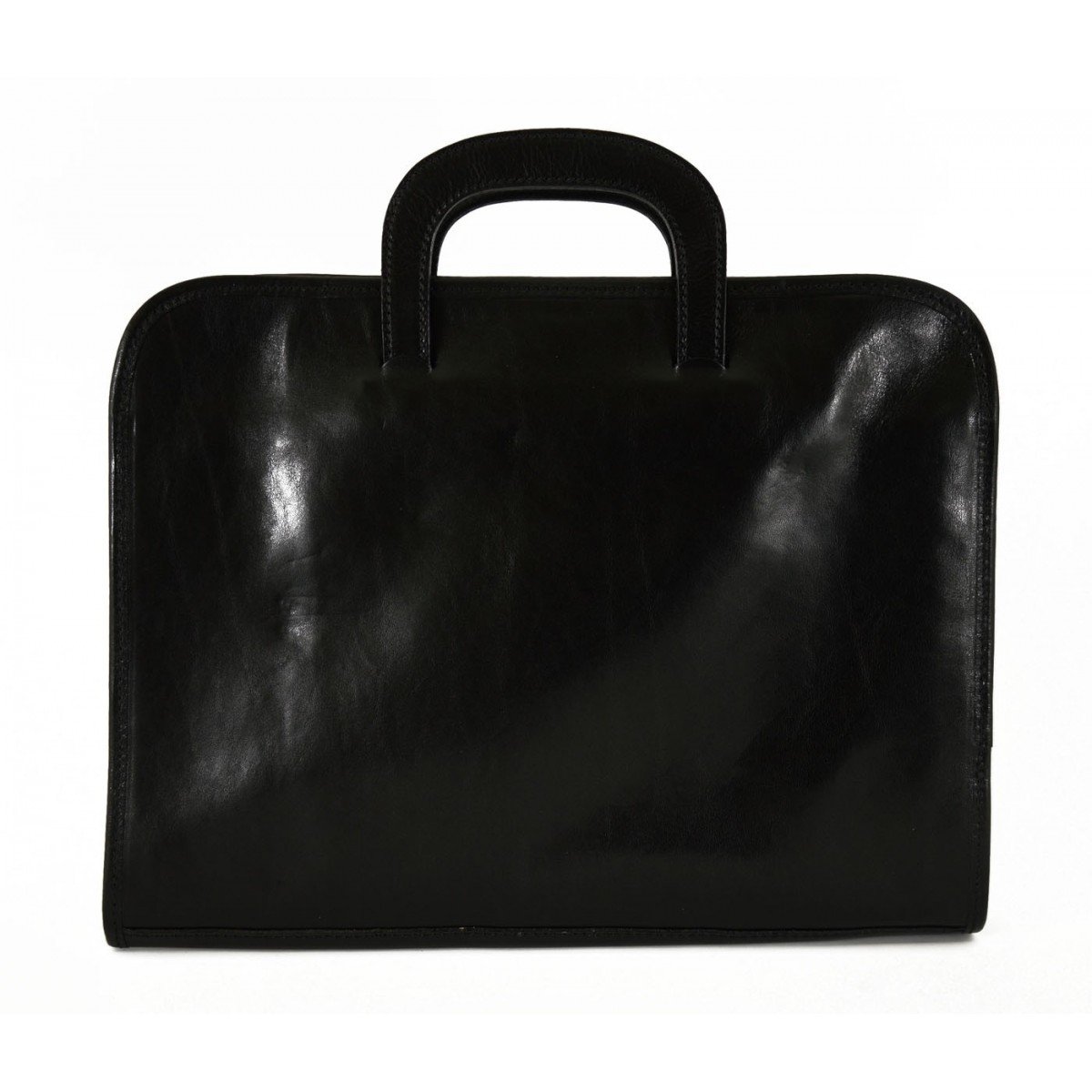 Portadocumenti A4 In Vera Pelle 3 Scomparti Colore Nero - Pelletteria Toscana Made In Italy - Business