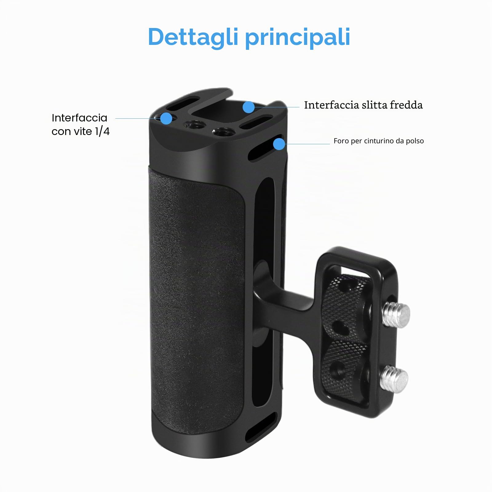Maniglia sinistra destra regolabile maniglia maniglia maniglia laterale Mini con interfaccia scarpa Fredda e supporto a vite 1/4 "-20 per Gabbia fotocamera digitale