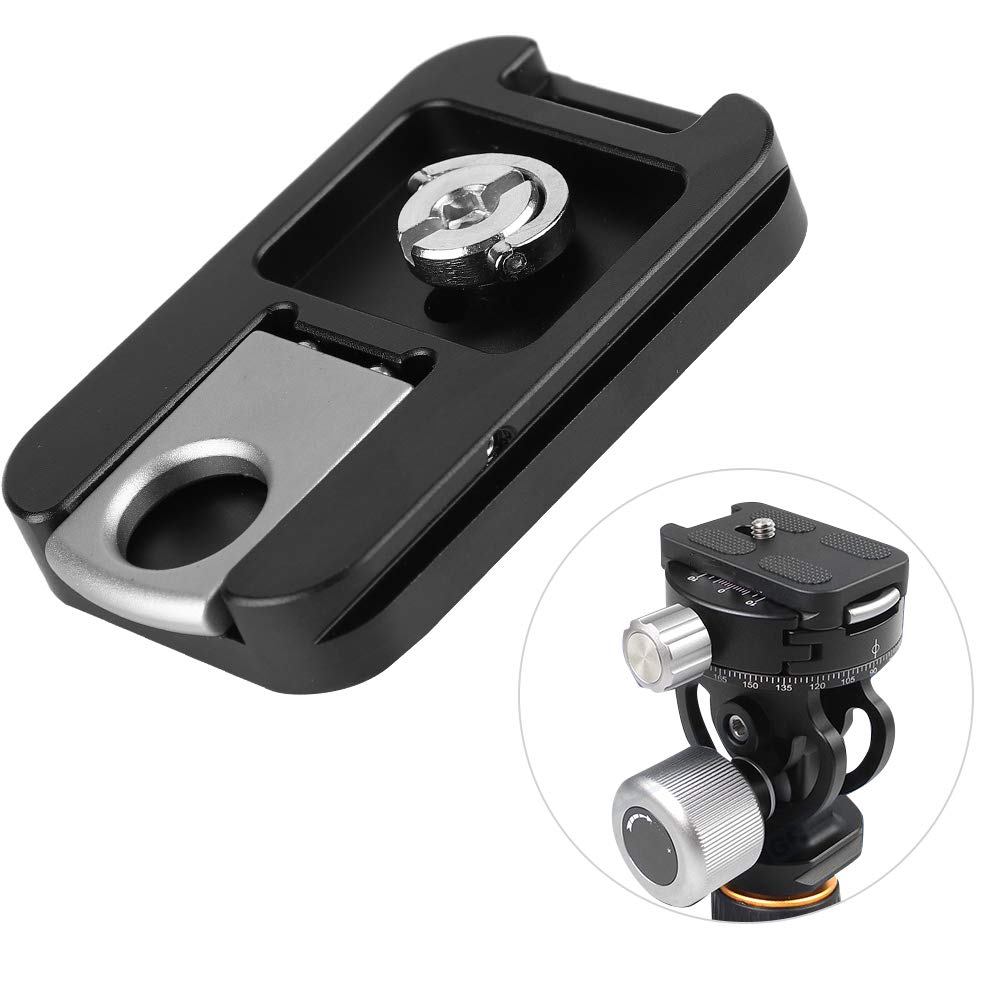 Quick Release Plate, Black Aluminum Alloy QR-60 Tripod Head, Lightweight and for Camera Safety