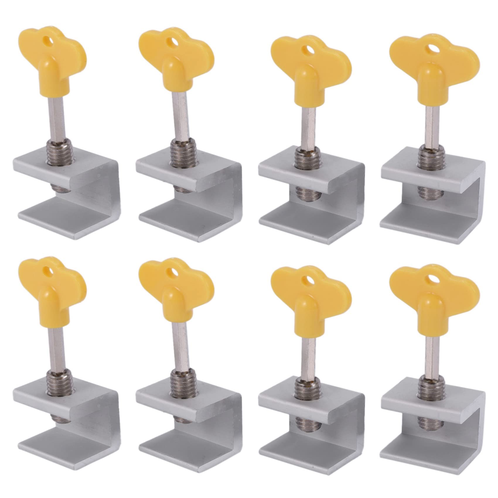 Oewwthy 2 Sets Adjustable Sliding Window Locks Stop Aluminum + Plastic Door Frame Security Lock With Keys