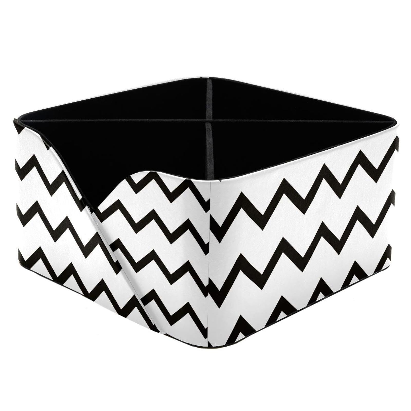 KengjuTesu Awesome Black Diagonal Stripe Desktop Organizer Pen Holder, Rectangular Pencil Cup for Office, Study and Makeup Stations