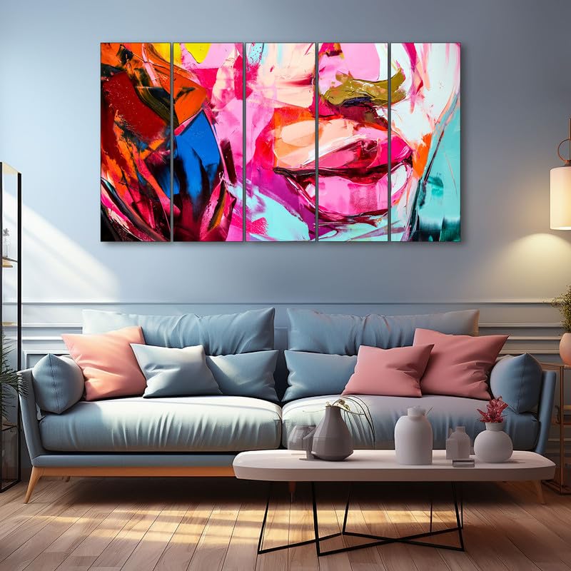 Image of The Castle Decor Woman abstract painting with frame Big Size 36x60 Wall art for living room,Bedroom,Drawing room,Hotels-Wooden Framed-312