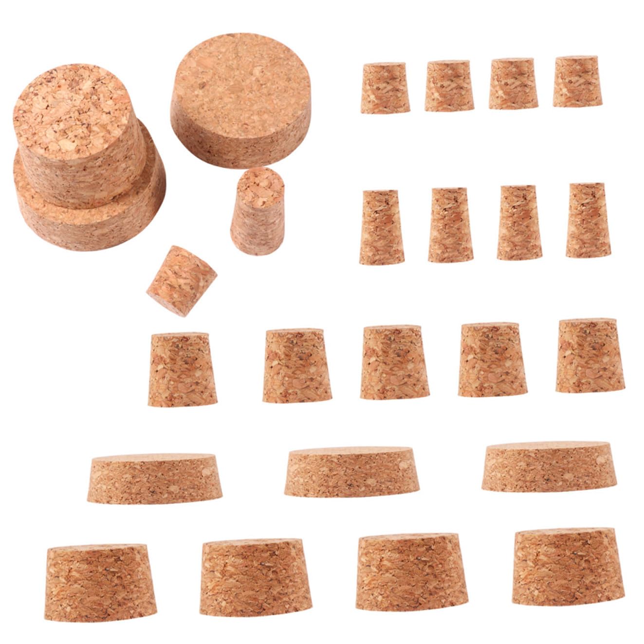 Bouchons de liège vin : lot de 30 dimensions variées pour bouteilles