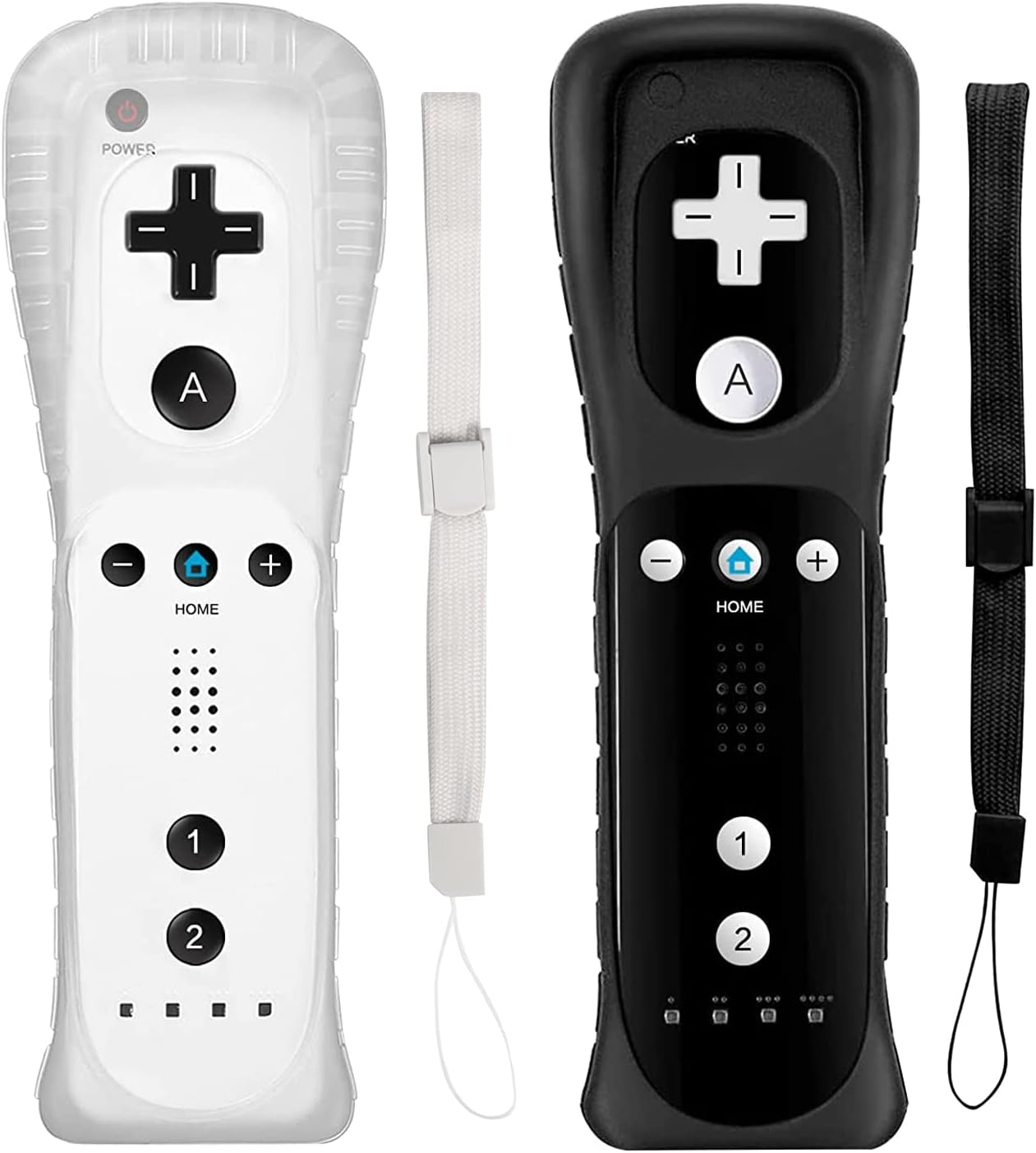 Doueuain 2 Pack Remote Controller for Wii Wii U, Gamepad with Silicone Case and Wrist Strap (New Black and White) : Video Games