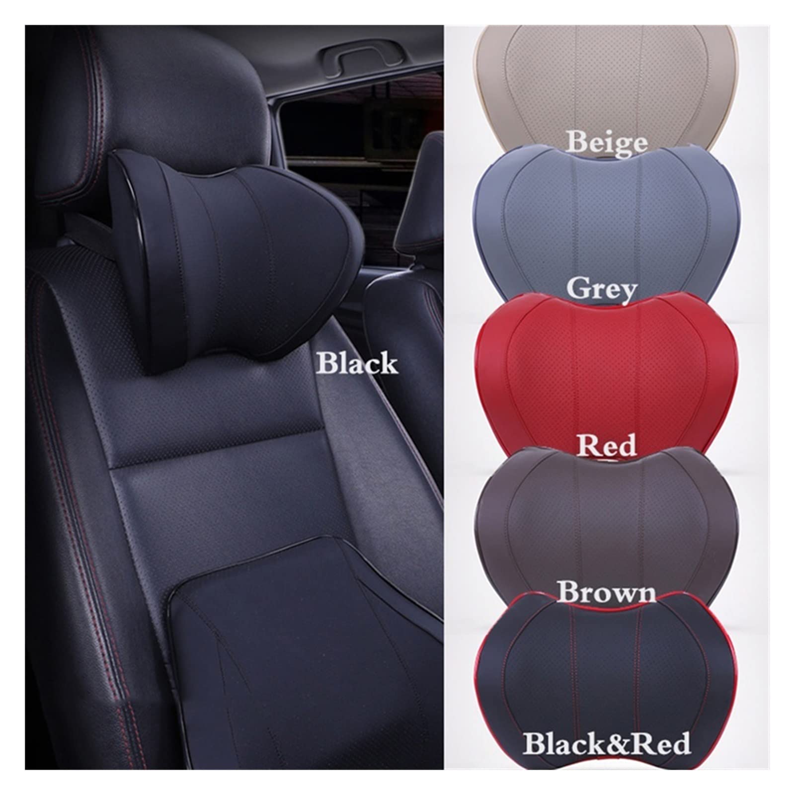 Seggiolino Auto Testa Poggiatesta Massaggio Auto Cuscino Spazio Memory Collo Poggiatesta Copertura Auto Cuscino Veicolare Sedile Poggiatesta Accessori (Color : Cloth Black)
